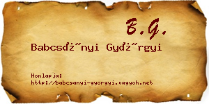 Babcsányi Györgyi névjegykártya