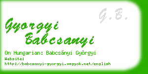 gyorgyi babcsanyi business card
