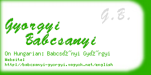 gyorgyi babcsanyi business card